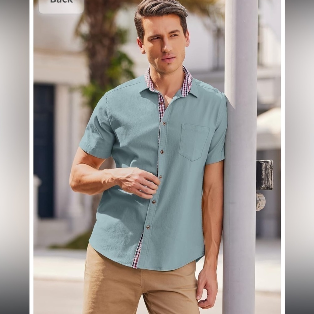 COOFANDY Men's Casual Short Sleeve Button Down Dress Shirt